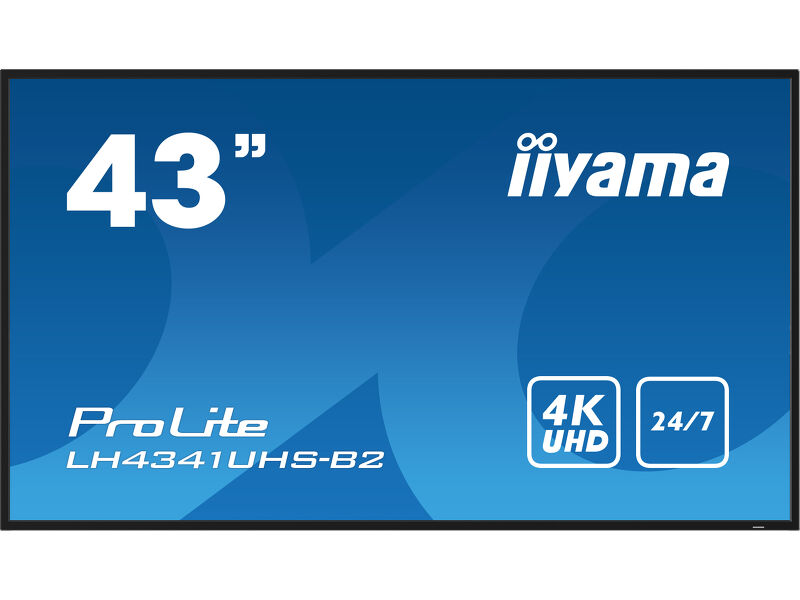 iiyama ProLite LH4341UHS-B2, front view in landscape